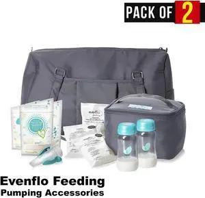 Evenflo Feeding Pumping Accessories Grey (PACK OF 2)