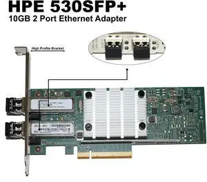 HP 530SFP+ 10GB Dual Port with SFP+ PCIe High Profile Ethernet Adapter 656244-001