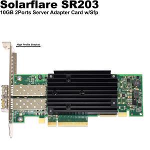 Solar Flare SR203 Dual Port 10gb with SFP Network Adapter Card Server SF10050020