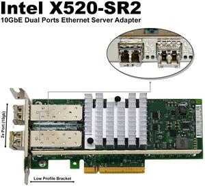 Intel X520-SR2 Dual-Port 10GbE SFP+ PCIe 2.0 x 8 Low-Profile Network Adapter 82599 Chipset E10G42BFSR/LP