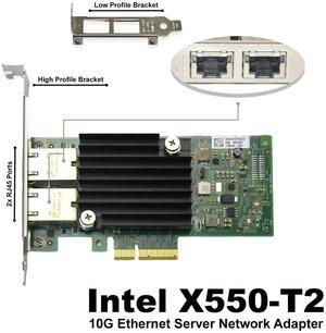Intel X550-T2BLK Dual Port 10GbE PCIe 3.0 x8 Network Adapter High Profile Server Grade Ethernet Converged NIC  X550-T2
