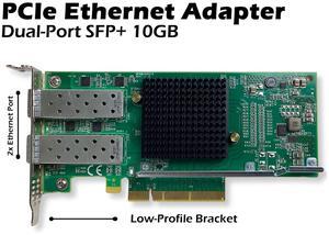 Silicom 10GbE Dual Port SFP+ Ethernet Server Adapter Intel 82599ES, PCIe 2.0 x8 Low Profile PE210G2SPI9A-XR