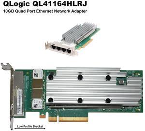 Dell QLogic FastLinQ QL41164HL Quad-Port 10GbE RJ45 Converged Network Adapter PCIe Low Profile JKT42