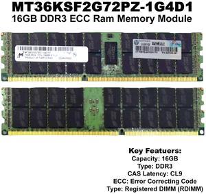 Micron 16GB 2Rx4 DDR3L-1333MHz PC3L-10600R ECC Registered Server RAM MT36KSF2G72PZ-1G4D1