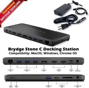 Brydge Stone II USB-C Docking Station 4K HDMI USB-A/USB-C Gigabit Ethernet BrystoneCBB