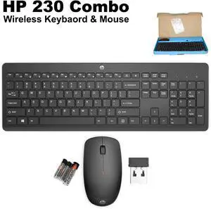 HP 230 Wireless Keyboard and Mouse Combo Full-Size Keyboard and 1600 DPI Mouse 3L1E7AAI#ABA HP 230 Wireless Keyboard and Mouse Combo Full-Size Keyboard and 1600 DPI Mouse 3L1E7AAI#ABA