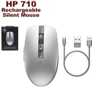 HP 710 Rechargeable Silent Mouse Wireless 3000 DPI Programmable Buttons 6E6F1AA#ABL