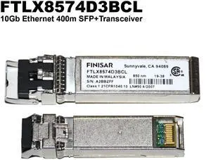 Finisar 10Gb SFP+ SR Transceiver Module 850nm LC Duplex Multi-Mode 400m FTLX8574D3BCL