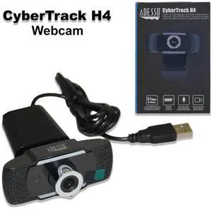 Adesso CyberTrack H4 1080p HD USB Webcam with Built-In Microphone Wide-Angle Lens Universal Mount CYBERTRACKH4