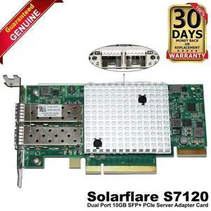 Dell Solarflare S7120 NIC | 4C7RT | Dual Port 10GbE SFP+ PCIe 3.0 x8 Network Interface Card