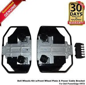 Dell PowerEdge VRTX Wheels Kit GFGMX with Front & Rear Plates and Power Cable Bracket  Genuine OEM Mobility Kit