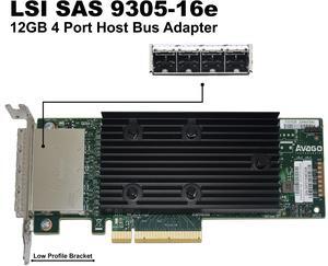 Avago LSI SAS 9305-16e HBA 4-Port SFF-8644 12Gbs SAS PCIe 3.0 x8 Controller LSI 3008 00VYM4 0VYM4