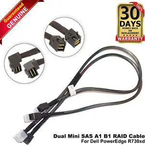 Dell PowerEdge R730xd 24-Bay Dual Mini SAS A1 B1 RAID Cable 8T05V - High Performance Storage Connector