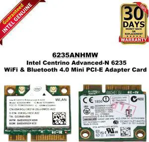 Dell Wireless WiFi & Bluetooth Card Intel Centrino Advanced-N 6235 Mini PCI-E Adapter Card 5K9GJ