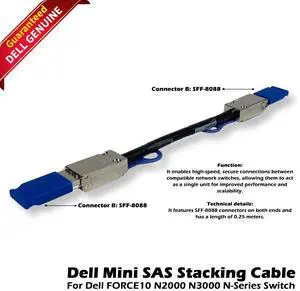Dell FORCE10 N2000 N3000 N-Series Switch Mini SAS Stacking Cable WYDVP