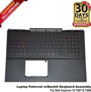 Dell Inspiron 15 7567 & 7566 Laptop Palmrest w/Backlit Keyboard Assembly 0KN55