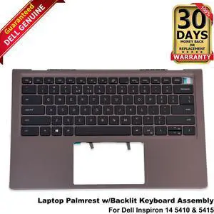 Dell Inspiron 14 5410 & 5415 Laptop Palmrest w/Backlit Keyboard Assembly 80V38