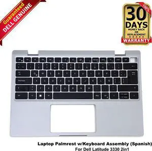 Dell Latitude 3330 2in1 Laptop Palmrest w/Keyboard Assembly (Spanish) 02WWM