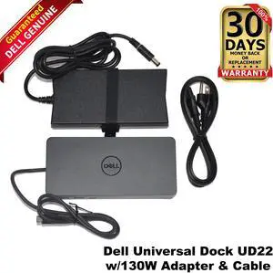 Dell Universal Dock UD22 w/130W Adapter & Cable 8072W 08072W
