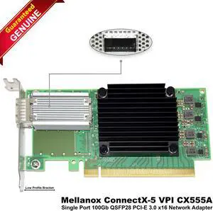 Dell 6FKDT Mellanox ConnectX-5 VPI CX555A Single Port 100Gb QSFP28 PCI-E 3.0 x16 Network Adapter