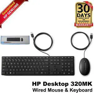 HP Desktop 320MK Wired Mouse & Keyboard Combo  L96909-001 L96910-001