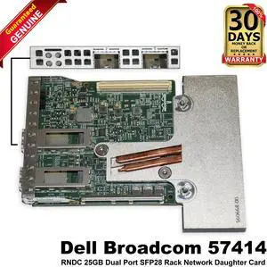 Dell Broadcom 57414 Dual Port 25GbE SFP28 Rack Network Daughter Card 6WMMV