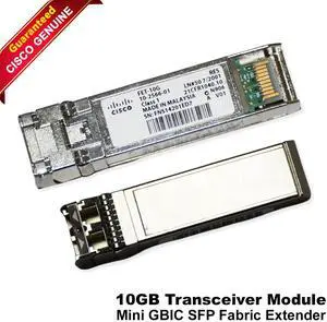 Dell Cisco FET-10G 10GBASE-X MMF 850nm Dual LC PC 100m SFP+ Transceiver 10-2566-01