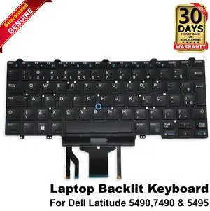 Dell Latitude 5490, 7490 & 5495 Laptop Backlit Keyboard Black 8NC1K