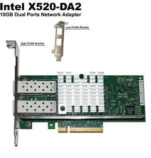 Dell Intel X520-DA2 Dual-Port SFP+ 10Gbps Ethernet Server Network Adapter