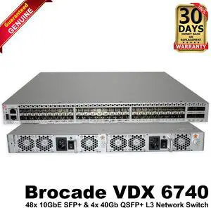 Dell Brocade VDX 6740 48x 10GbE SFP+ & 4x 40Gb QSFP+ L3 Network Switch 100-585-169-01