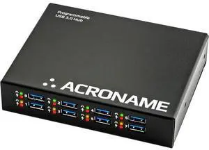 Acroname USBHub3+ 9-Port Programmable Industrial USB 3.2 Gen 1 Hub, 5Gbps, Per-Port Power Control & Monitoring, 5A Fast Charge, DIN Rail, ESD Protected Acroname USBHub3+ 9-Port Programmable Industrial USB 3.2 Gen 1 Hub, 5Gbps, Per-Port Power Control & Monitoring, 5A Fast Charge, DIN Rail, ESD Protected