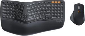 ProtoArc EKM01 Ergonomic Bluetooth Keyboard Mouse, Split Design, Palm Rest, Multi-Device, Rechargeable