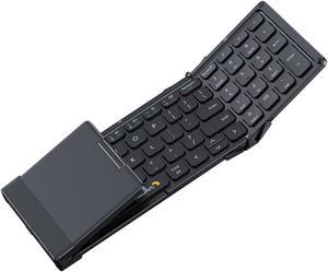 ProtoArc XK01 Mini Foldable Bluetooth Keyboard with Number Pad,Pocket-Sized Wireless Travel Keyboard for iPad iPhone Mac Android Windows iOS, Sync Up to 3 Devices