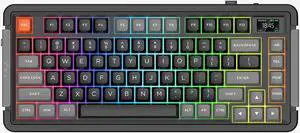 ProtoArc X RoyalAxe L75 Mechanical Keyboard, Hot-swappable Wired/Bluetooth 5.0/2.4G Wireless Keyboard with RGB Backlit for Windows & Mac, PBT Keycaps, Gateron Yellow Switch Pro