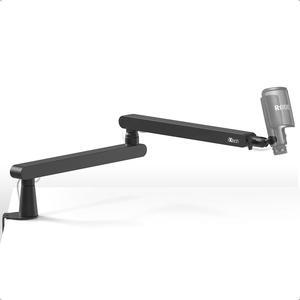 IXTECH White Microphone Boom Arm Stand Low Profile Boom Arm Adjustable Mic Stand with Built In Cable Management 360° Swivel Mic Arm LIZARD WHITE Model Black