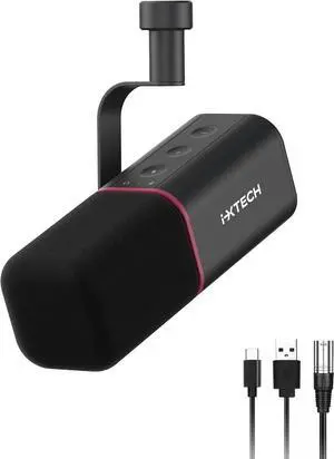 IXTECH Cardioid Dynamic Microphone with Mic Cover, Vocal USB XLR Microphone for Podcasting, Streaming, Recording, Gaming and Voice-Over (Black)
