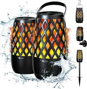 IXTECH Outdoor Bluetooth Speakers, Waterproof Portable Bluetooth Speaker Wireless with Lights, Outdoor Gifts for Dads Mom, Multi-Sync Wireless Connection, Lantern Speakers Mountable, 2 Pack