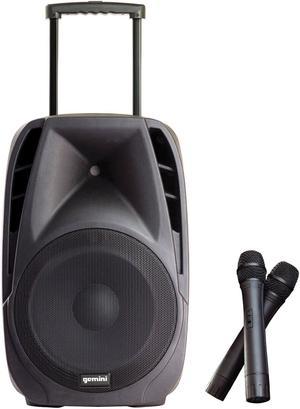 Gemini ES-15TOGO 15" Active Powered Loudspeaker with Bluetooth and Wireless Microphones