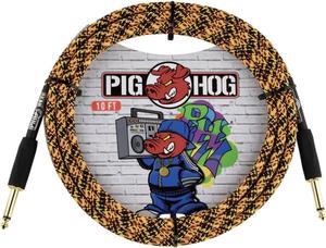 Pig Hog"Orange Graffiti Woven Instrument Cable, 10-Foot, Straight 1/4" Plugs