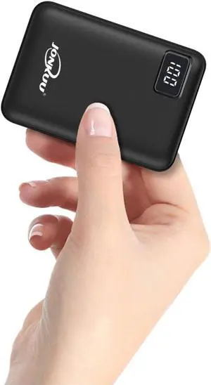 JONKUU MINI Power Bank 10000mAh Quick Charge 2.4 A Portable Charger External Battery Packs Dual Ports with LCD Display Powerpack Compatible for iPhone Huawei iPad Samsung Galaxy Nintendo Switch