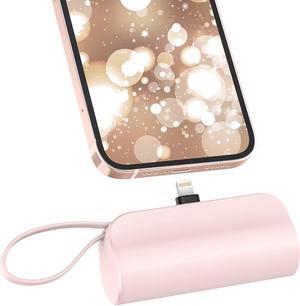 JONKUU Mini Portable Charger 5000mAh,20W Fast Charging Power Bank,Small Battery Pack Compatible with iPhone 14/14 Pro/14 Pro Max/14 Plus/13/12/11 /XS/XR/X/8/7/6s/Plus,Airpods and More(Pink)
