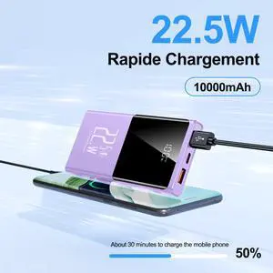 10000mAh Portable Power Bank Charger, 22.5W Fast Charging, PD3.0 QC4.0, USB-C Slim Battery Pack, For IPhone Samsung Google IPad 10000mAh Portable Power Bank Charger, 22.5W Fast Charging, PD3.0 QC4.0, USB-C Slim Battery Pack, For IPhone Samsung Google IPad