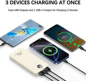 10000mAh Portable Power Bank, Fast Charging, USB-C, Lithium Polymer Battery, Lightweight & High-Capacity Mobile Phone Charger For Travel, Outdoor Activities And Emergency Use, Birthday gift 10000mAh Portable Power Bank, Fast Charging, USB-C, Lithium Polymer Battery, Lightweight & High-Capacity Mobile Phone Charger For Travel, Outdoor Activities And Emergency Use, Birthday gift