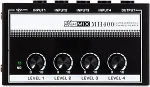 COKYISS MH400 Compact Portable Professional 4 Channel Mixer for Microphone Guitar Instruments