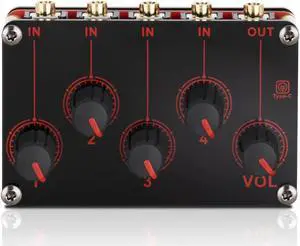 COKYISS TP400 Compact Portable Professional 4-Channel Mixer for Microphoned Guitar Instruments