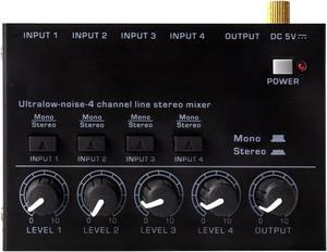 COKYISS MAX400 Compact Portable Professional 4-Channel Mixer for Microphoned Guitar Instruments