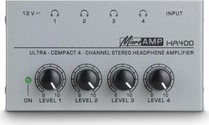 COKYISS Headphone Distribution Amplifier, Lossless Sound Quality 4-Channel Stereo Headphone Amplifier, 4.1 x 2.28 x 1.22 inches, Metallic Silver