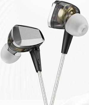 Astrotec GX60 Wired In-Ear Earbud Hi-Fi Headphones with USB-C to Headphone Jack Adapter