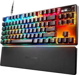 SteelSeries Apex Pro TKL HyperMagnetic Gaming Keyboard - World's Fastest Keyboard - Adjustable Actuation - Esports Tenkeyless - OLED Screen - RGB - PBT Keycaps - USB-C - 2023 Edition,Black SteelSeries Apex Pro TKL HyperMagnetic Gaming Keyboard - World's Fastest Keyboard - Adjustable Actuation - Esports Tenkeyless - OLED Screen - RGB - PBT Keycaps - USB-C - 2023 Edition,Black