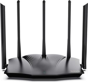 Tenda WiFi 6 Gaming Router, AX3000 Dual Band Gigabit Wireless Router for Home, Long Range Coverage with 5 * 6dBi High-Gain Antennas, High Speed Router with 4 Gigabit Ports, Support WPA3, VPN(RX12Pro)